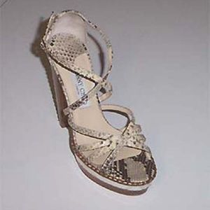 NEW JIMMY CHOO Zena snake platform sandals 39.5